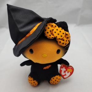 *Rare* Ty Beanie Babies Sanrio Hello Kitty Halloween Bat With Witch Hat